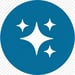 White Sparkles in Dark Cyan Circle