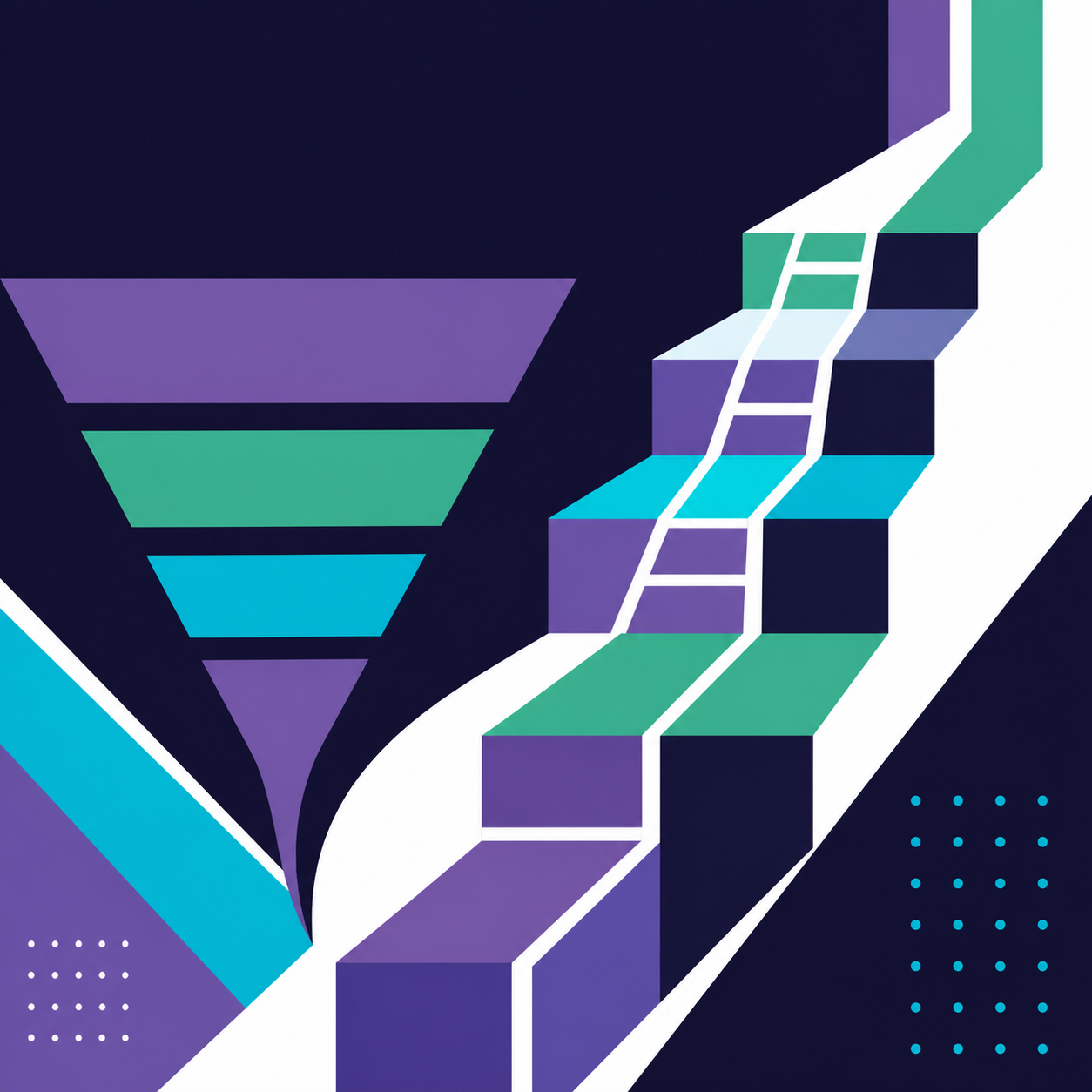 Abstract Square Conversion Ladder Guidebook Visual