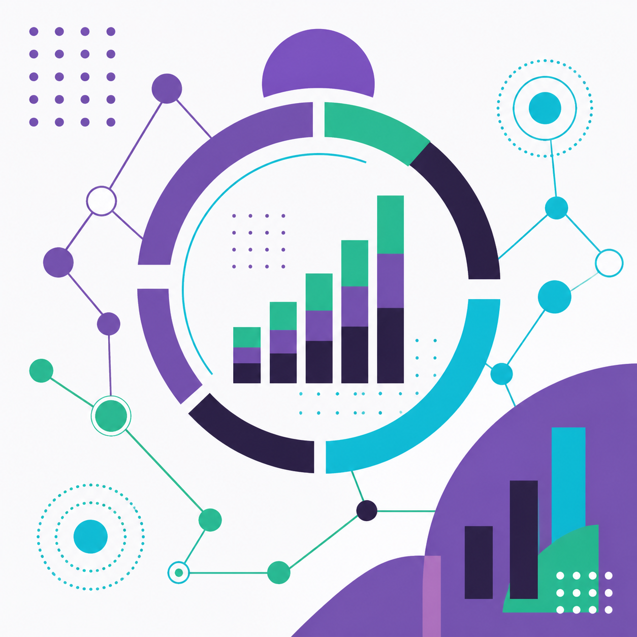 Abstract Square Graphic for Revenue Attribution  Predictability Reset